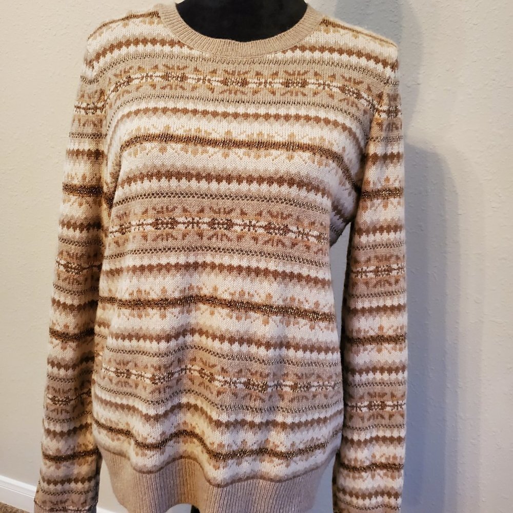 Ralph Lauren crew neck pullover long sleeve women sweater color brown size L. - Picture 4 of 11